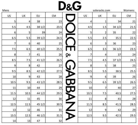 dolce and gabbana size chart